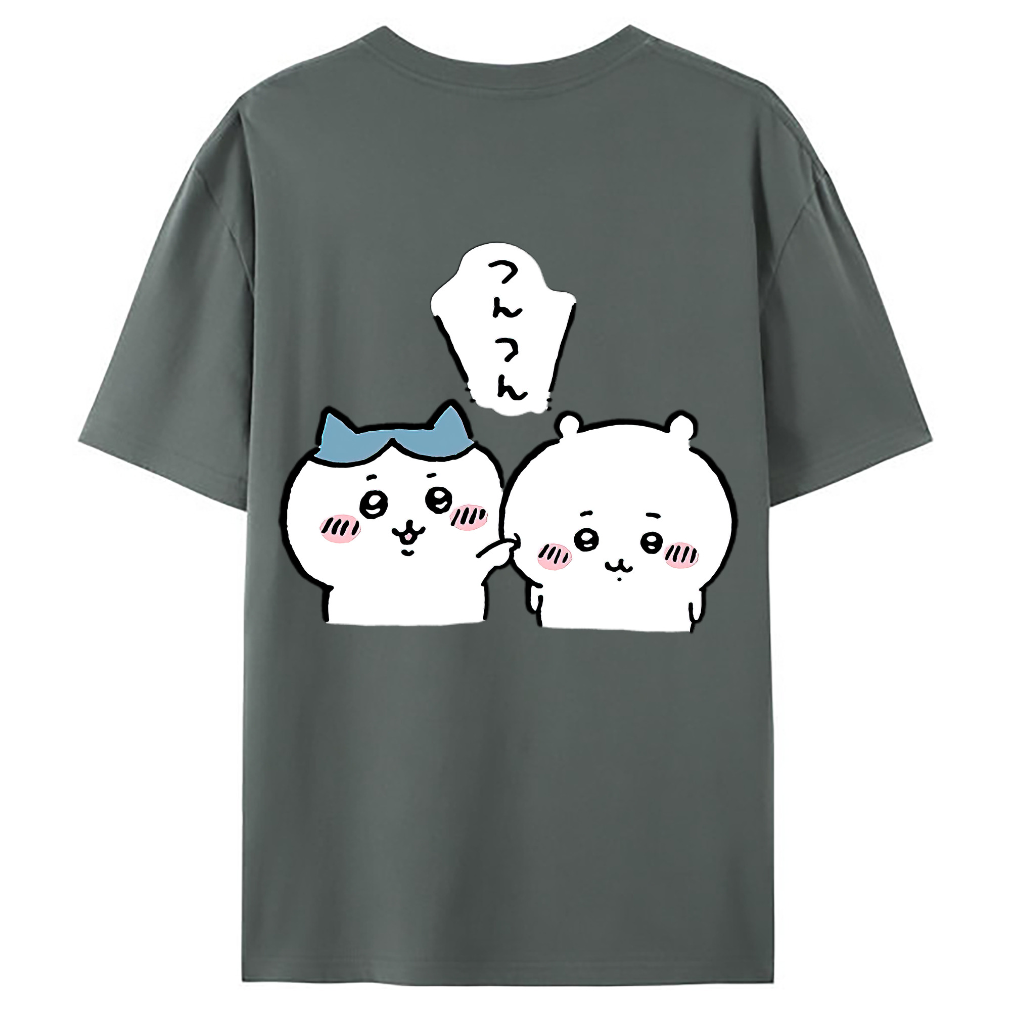 （画像用） ちいかわ ちいかわ Chii-kawa chiikawa 綿100％ メンズ半袖Tシャツ（バックプリント） 通気性